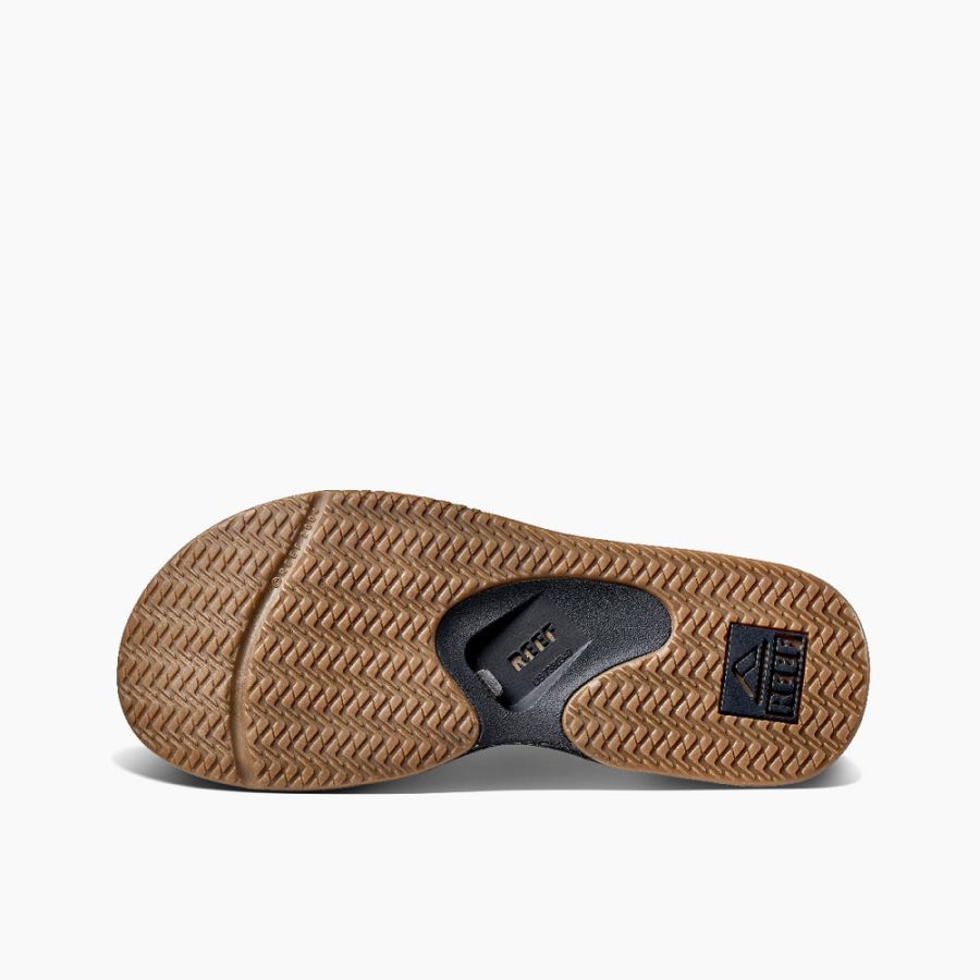 Reef | Men's Fanning Baja Leather Sandals in Black/Brown Item-ID