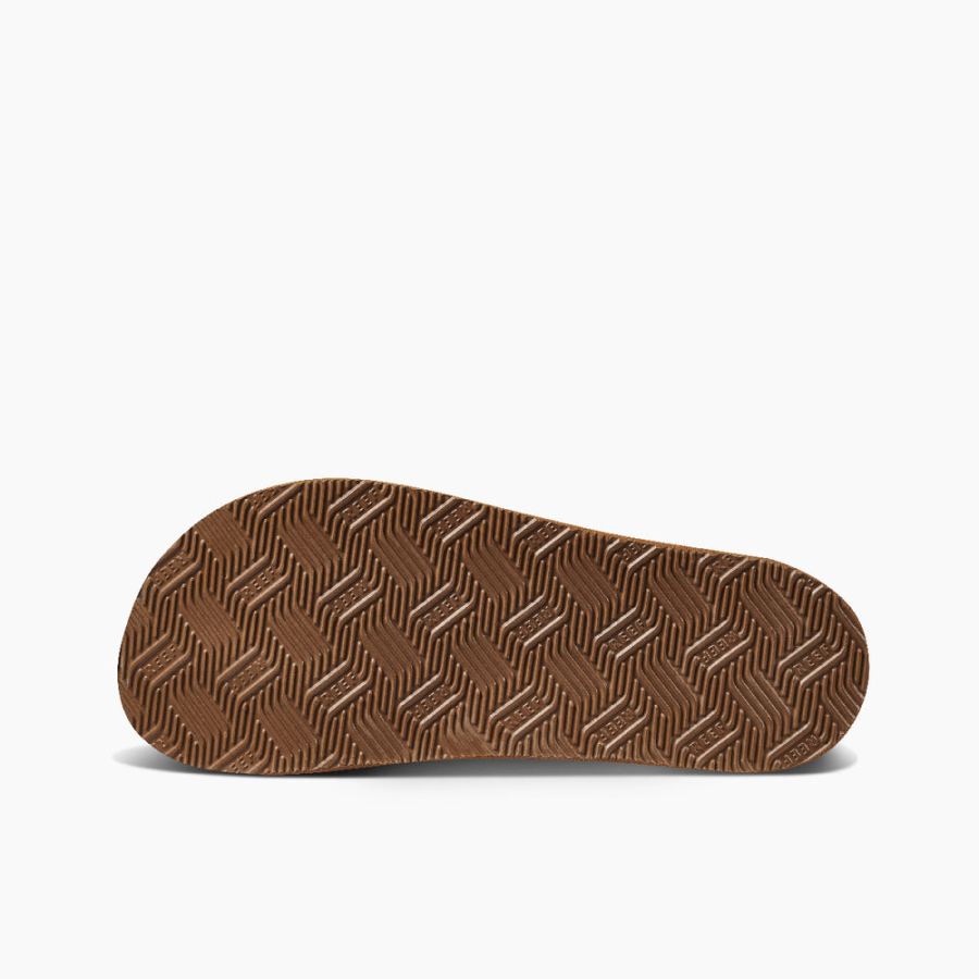 Reef | Men's Cushion Dawn Vegan Leather Flip Flops in Bronze Ite