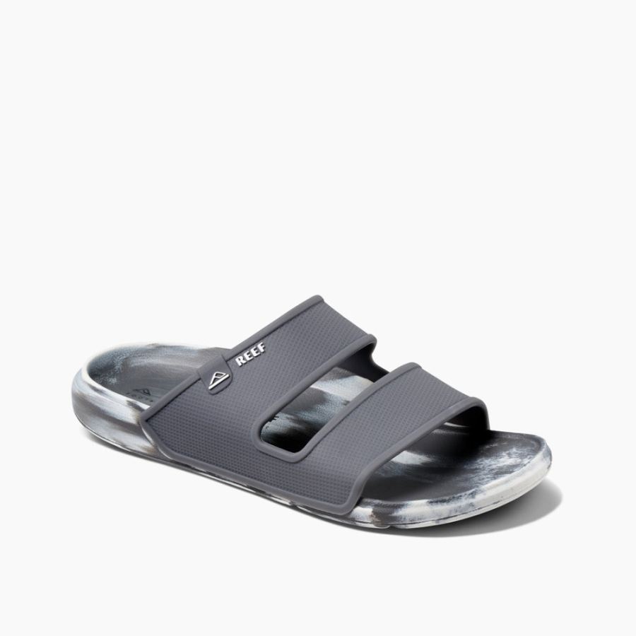 Reef | Men's Oasis Double Strap Slides in White/Grey Marble Item