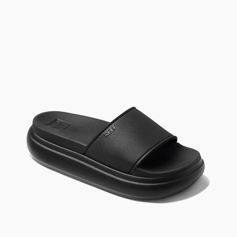 Reef | Women's Cushion Bondi Platform Slide in Black/Black Item-